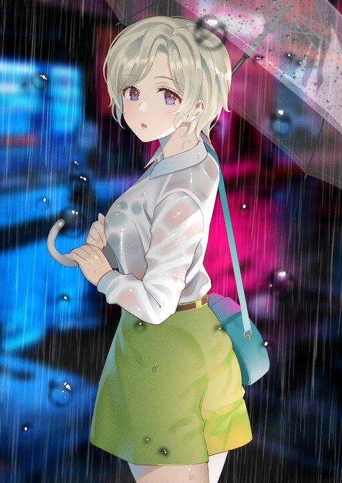 雨の中すれ違った女の子 