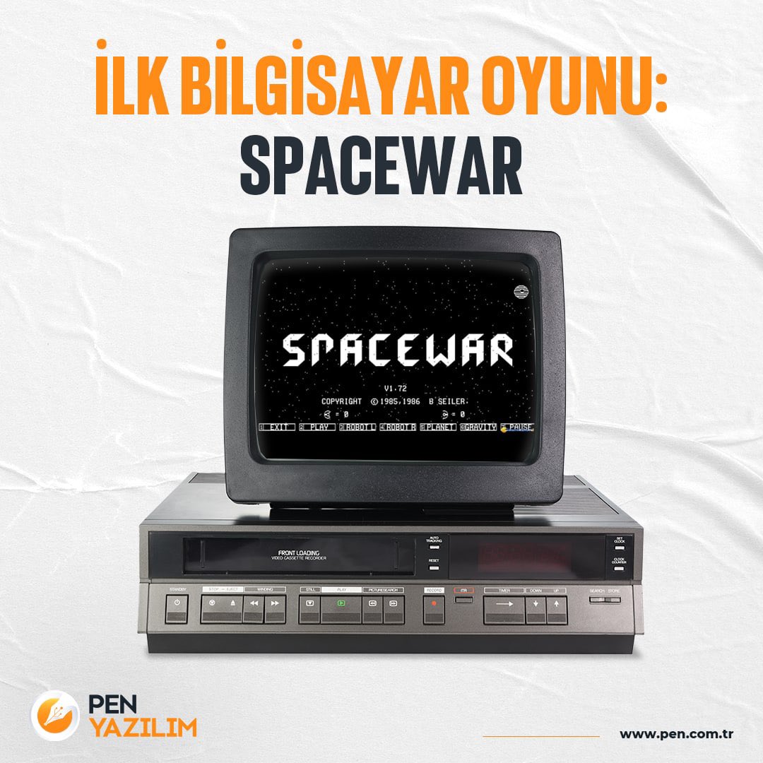 🕹 İlk bilgisayar oyunu 1962 yılında geliştirildi
🕹 Spacewar isimli bu oyunu, MIT’de, Stephen Russel üretti
🕹Günümüzdeki bilgisayar oyunlarının temeli olan Spacewar oyununu masswerk.at/spacewar/ bu siteden oynayabilirsiniz 

#ilkbilgisayaroyunu #spacewar