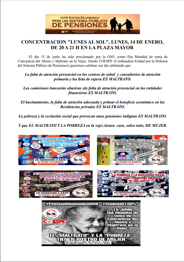 Maltrato a los mayores? NUNCA MAS !!!