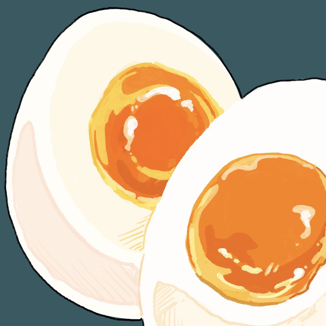 Twitter 上的 ちゃんほり 半熟ゆで卵 イラスト 食べ物イラスト Procreate Illustration Illust T Co 94sajfn2bi Twitter