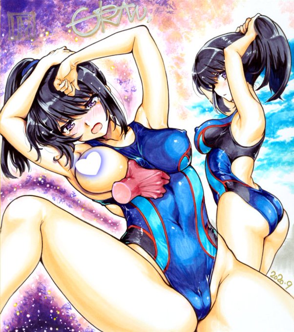 今日の色紙275日目
響け!ユーフォニアム・高坂麗奈の競泳水着姿R18というリクエストです。

#描いた色紙なるべく毎日アップする #コピック #アナログ絵 #高坂麗奈 #競泳水着 