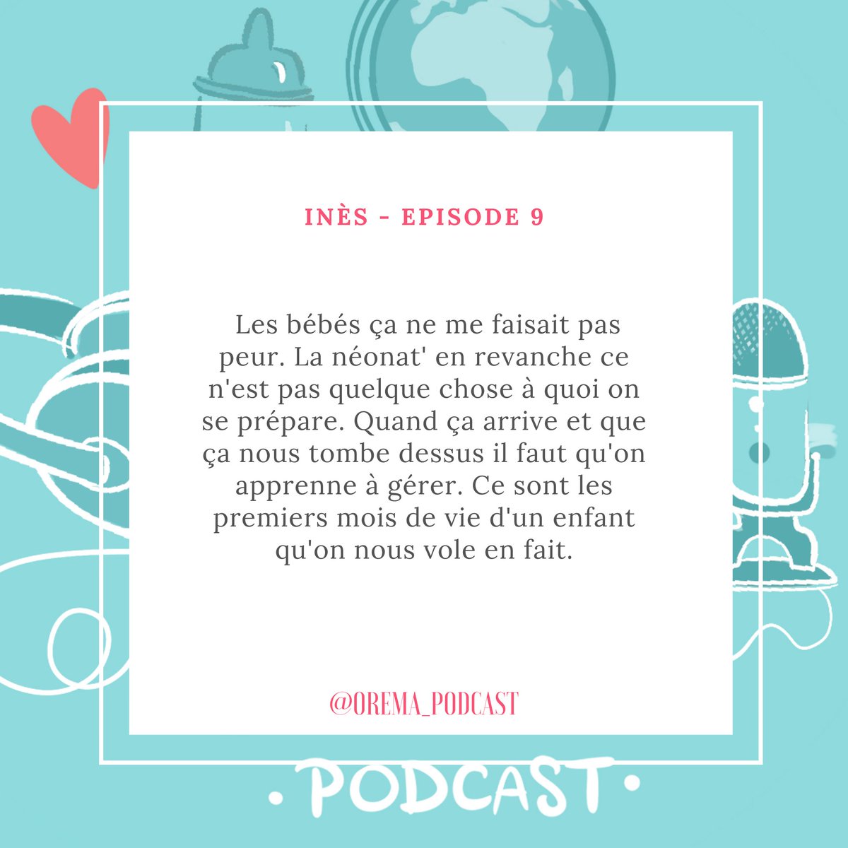 OremaPodcast's tweet photo. Prématurité et néonatologie, écoutez le témoignage d'Inès dans le dernier épisode d' #oremapodcast https://t.co/CeVMDC7xcZ https://t.co/VzYpAI8FLm