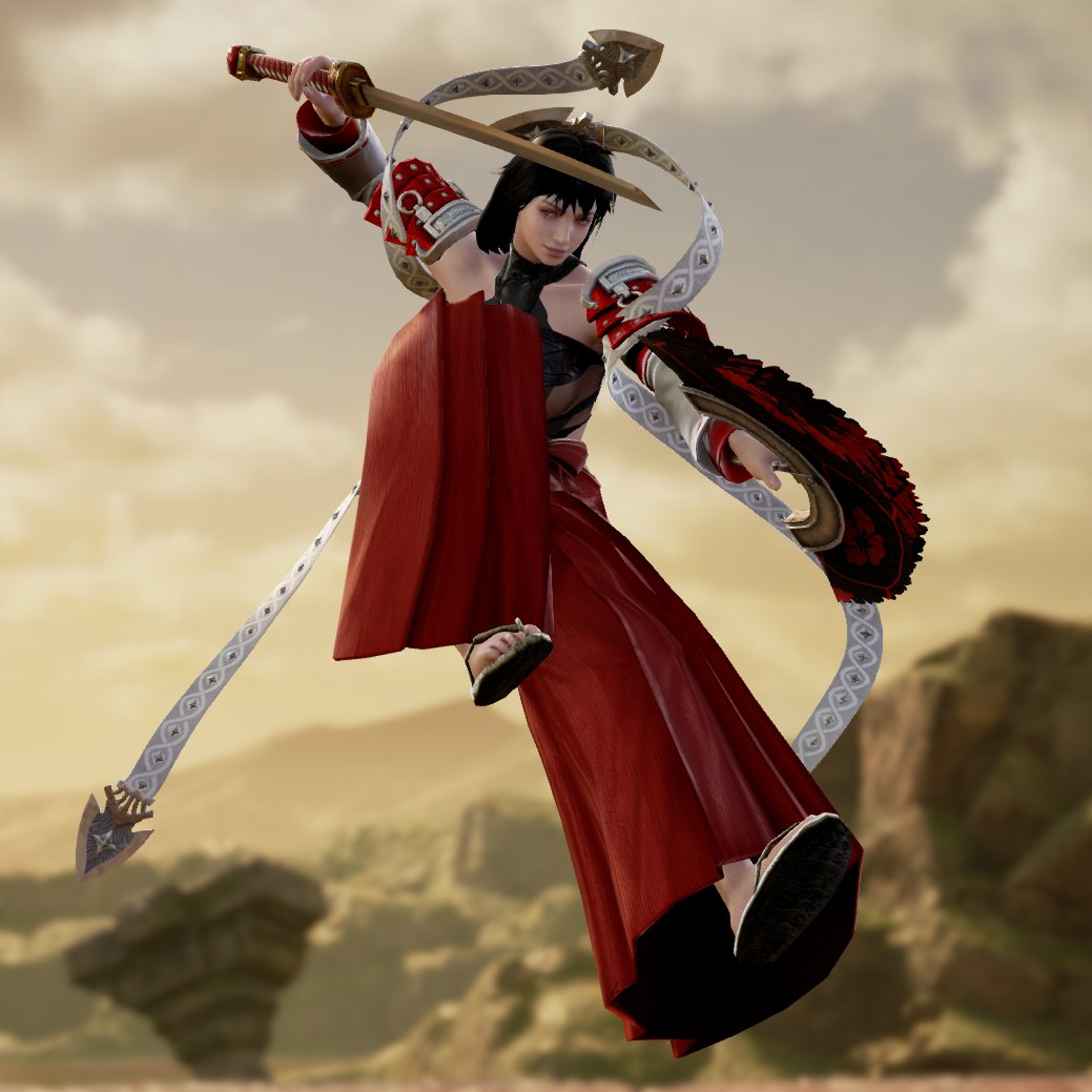 Togagarasu's tweet photo. 1枚目にReplay表示が映り込んでて済まぬ。ラノベでよくいる属性モリモリ和風キャラ。本人ですらこの衣装の意義とかを理解せずに「伝統だから」みたいな固定観念で着てそう。こういう謎露出衣装はあからさまなサービスシーンがしつこくなければ好き。
#ソウルキャリバー6 #SOULCALIBURVI #キャラクリ https://t.co/fPZRDyWUuX