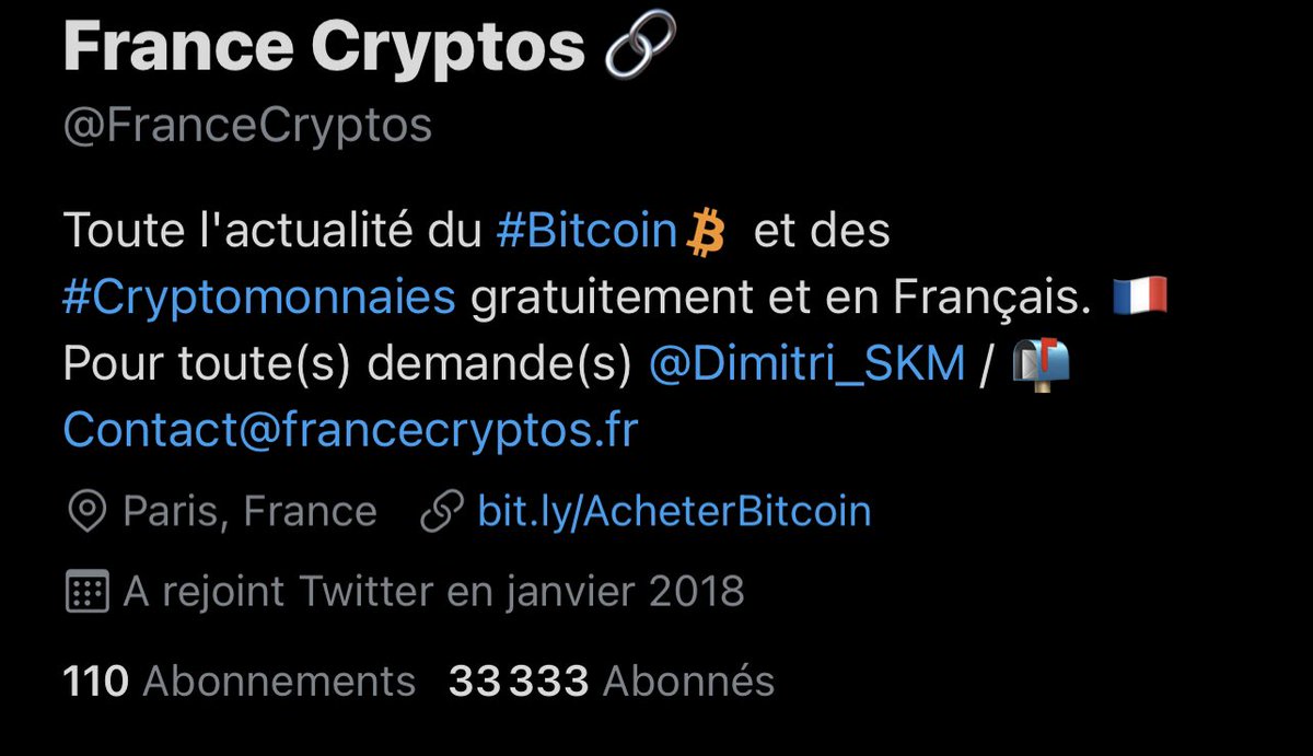 UpsideMediaoff's tweet photo. 33 333 abonnés 🥰 Merci à tous ! 🙏
On en profite du coup pour lancer #FranceCryptos sur :
👉 #Facebook : https://t.co/0c1gqMO3Vb
👉 #Instagram : https://t.co/Wu7C1A7Svw
Du contenu frais et régulier à venir mais aussi quelques #Concours 👀🎁
#Like / #RT appréciés 🙌 https://t.co/xI4k08iOjR
