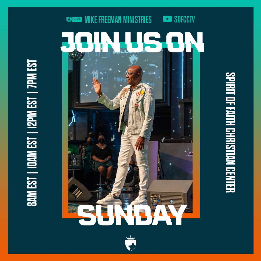 DrMikeFreeman's tweet photo. It's Sunday Morning! Gather your family and join us for Sunday Service! We're talking about Fitness and we don't want you to miss it! Watch LIVE on #SOFCCTV on YouTube or on Facebook at Mike Freeman Ministries! https://t.co/UZVUyRtMXk