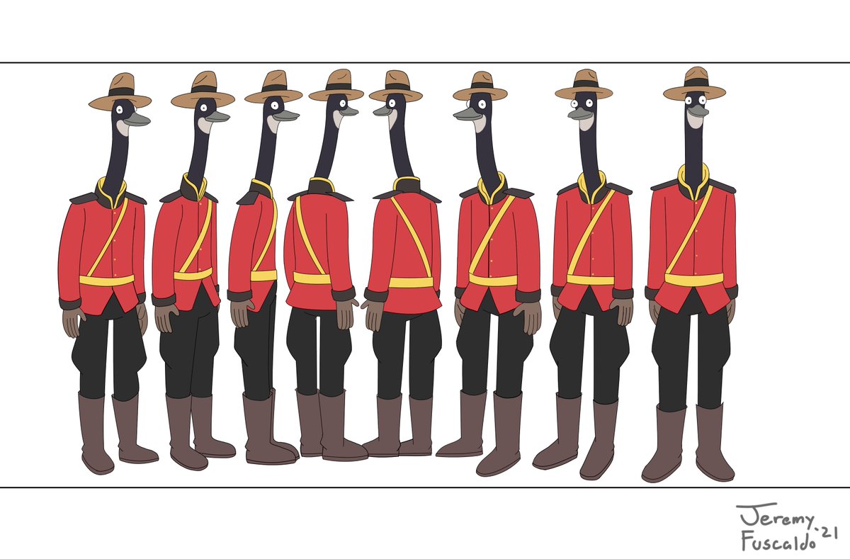 JeremyFuscaldo's tweet image. Happy Tuca and Bertie Day everyone.

To celebrate, here's a character design of a Canadian Goose as a Canadian Mountie in the style of the show. #TucaAndBertie #CharacterDesign #Animation #AdultSwim #ArtistOnTwitter