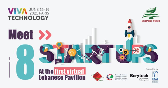 CedarsTech's tweet photo. At @Vivatech2021 8 hand-picked Lebanese #tech #startups will be hosted by Cedars Tech Pavilion of Lebanon ebooth, promoting their solutions and innovations.
Check it out: https://t.co/msygArlede #CedarsTech #CedarsTechAtVivaTech #Lebanon #VivaTech #innovation #entrepreneurship https://t.co/WZAqY7z2sW