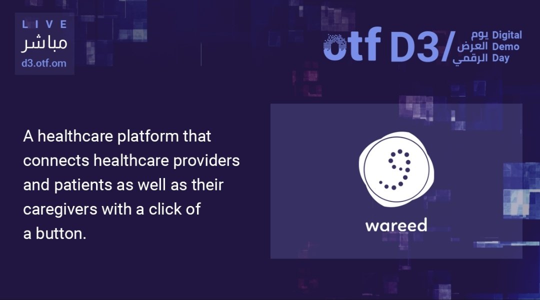 omantechfund's tweet photo. Bringing healthcare to your door, @wareedco streamlines the healthcare process.
Find out more about them in our upcoming Demo Day on June 16th.
Register here:
https://t.co/SOOlIJnXl5
#OTFD3
#عمان_تبتكر https://t.co/dYeO2l7Acm