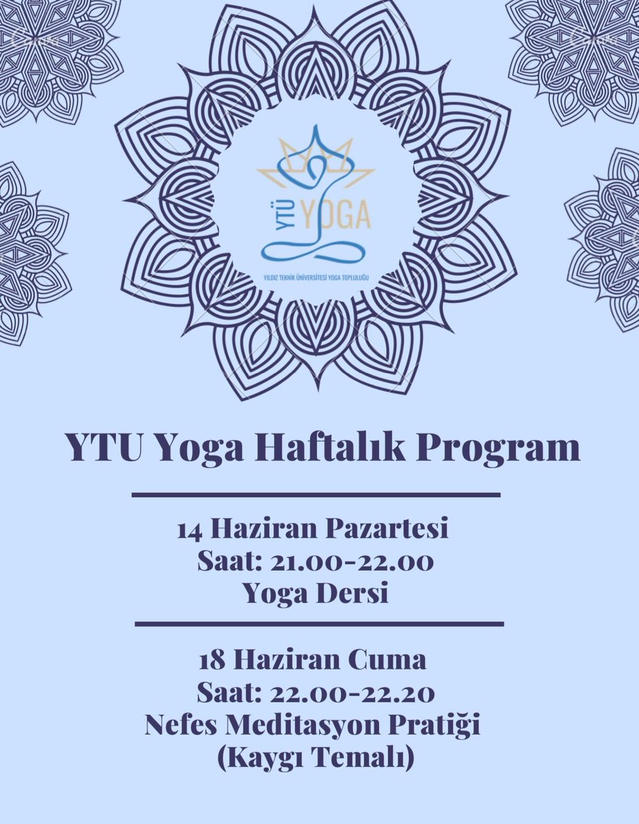 ytuyoga's tweet photo. Final haftasının gerginliğini atmak için hepinizi derslerimize bekliyoruz 🌸 https://t.co/39boRbdrwg