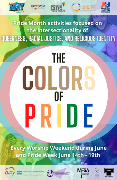 TheTaskForce's tweet photo. #ColorsofPride is an opportunity for congregations to take a public stand of support for equality during #Pride month + commemorate #Juneteenth. Our goal is to create opportunities for allyship with the queer community, Black + Brown communities + congregations. Join us! https://t.co/gQHZYG4V6Z