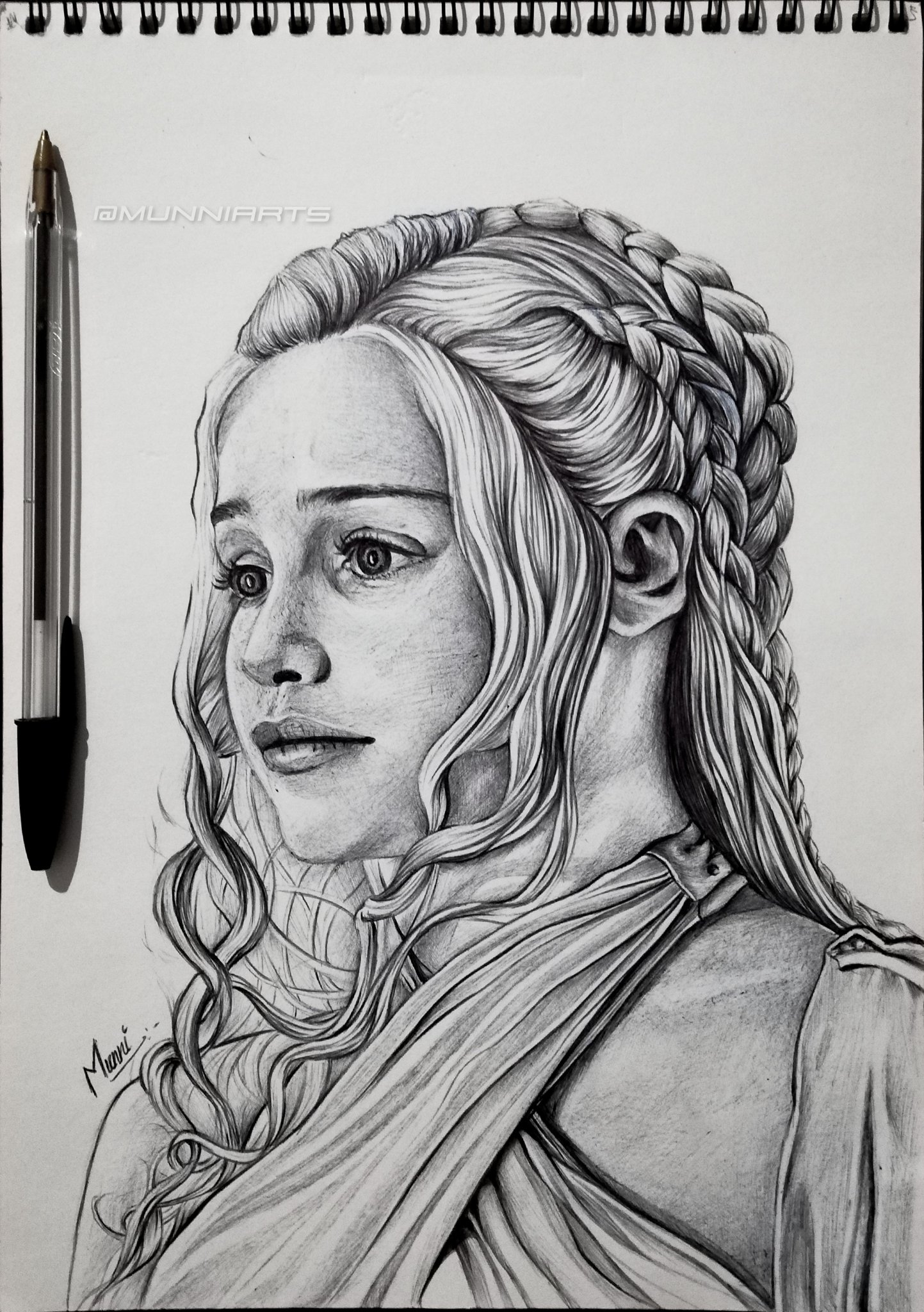 daenerys targaryen pencil drawing