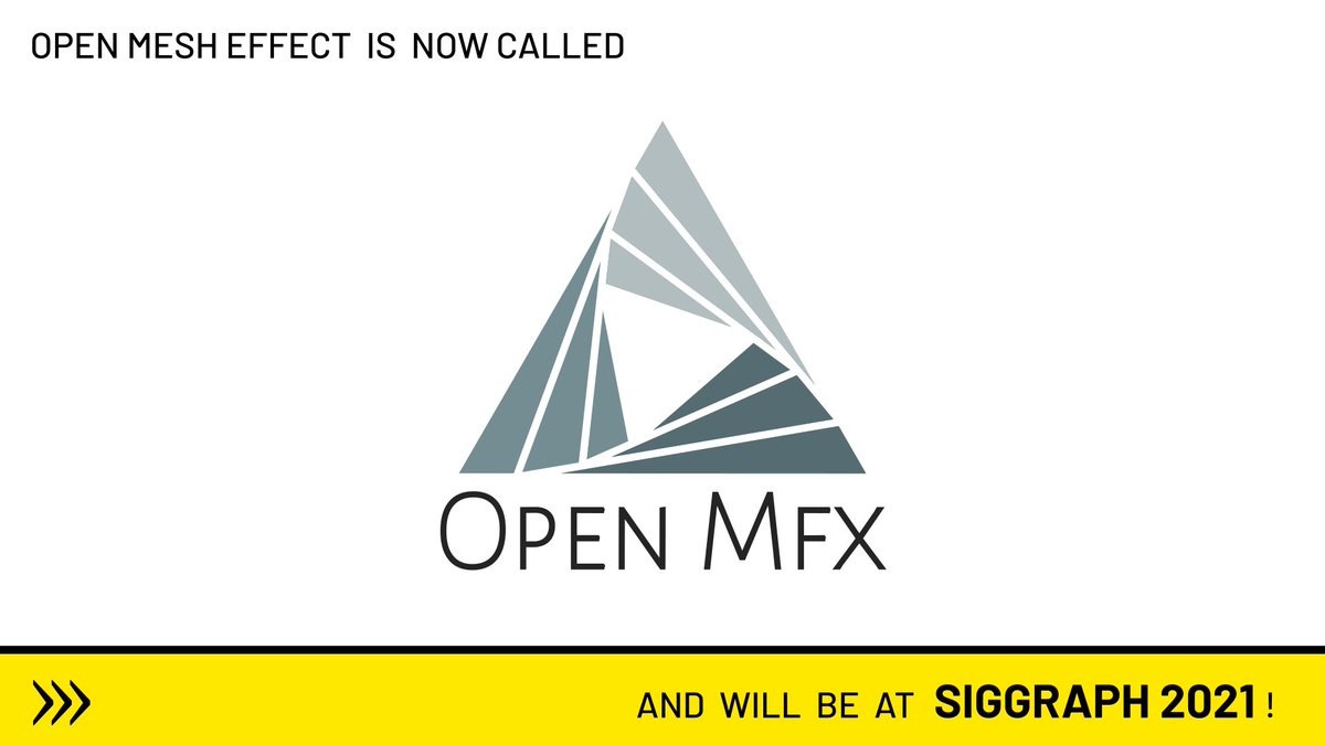 exppad's tweet photo. Two exciting news about the #OpenMeshEffect plug-in API:
1. It will be presented as a poster at #SIGGRAPH2021!
2. It is now called #OpenMfx, much easier to shorten! (people were already calling it that way)
More about it: https://t.co/1urd3Ay1EH https://t.co/BmgobyCJ51