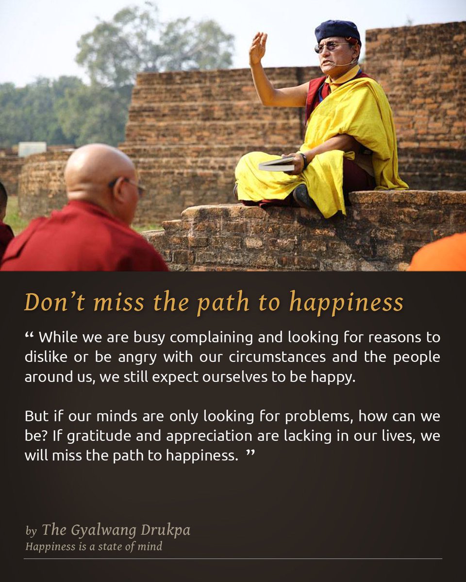Don’t miss the path to happiness 

#HappinessIsAStateOfMind #Happiness #PathToHappiness #Gratitude #Appreciation #Emotions #DrukpaQuotes