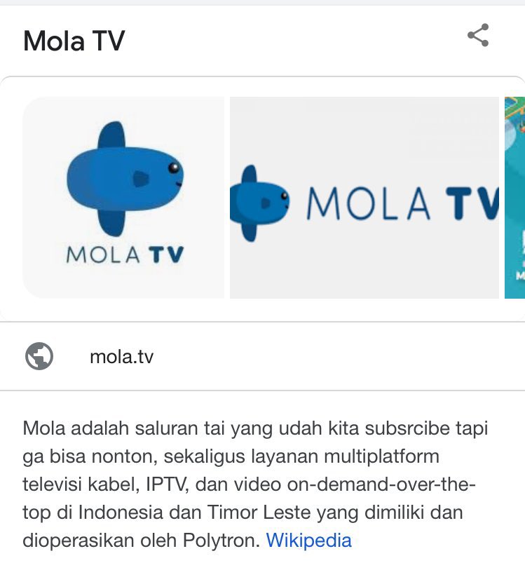 GIBOLofficial's tweet image. Wikipedia Mola Tv malah dibikin lucu netizen +62