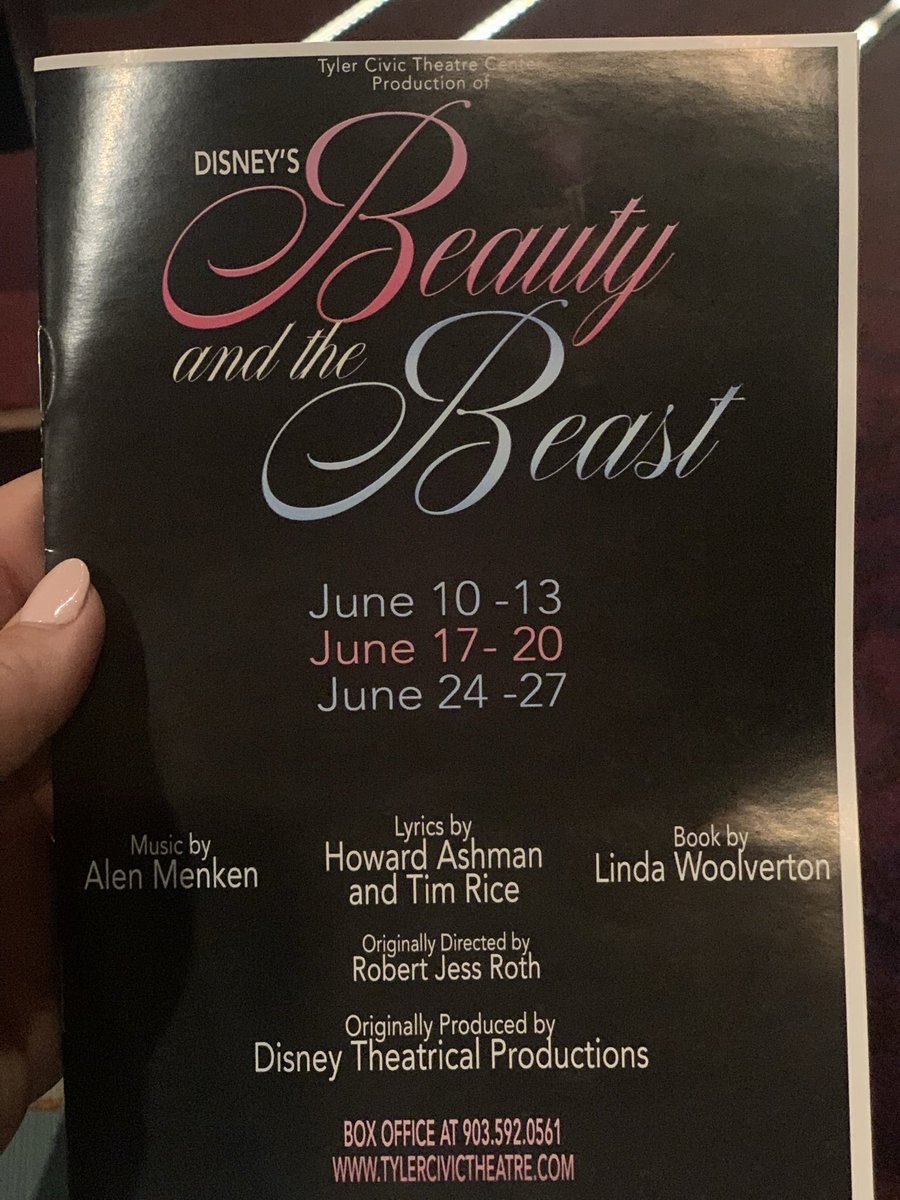 clague_courtney's tweet image. Beauty &amp;amp; the Beast at Tyler Civic Theater was wonderful!! The cast and crew were amazing! There are so many TISD students &amp;amp; faculty involved, and it’s beautiful how everyone came together. #SupportLocalTheater #talented #ATaleAsOldAsTime