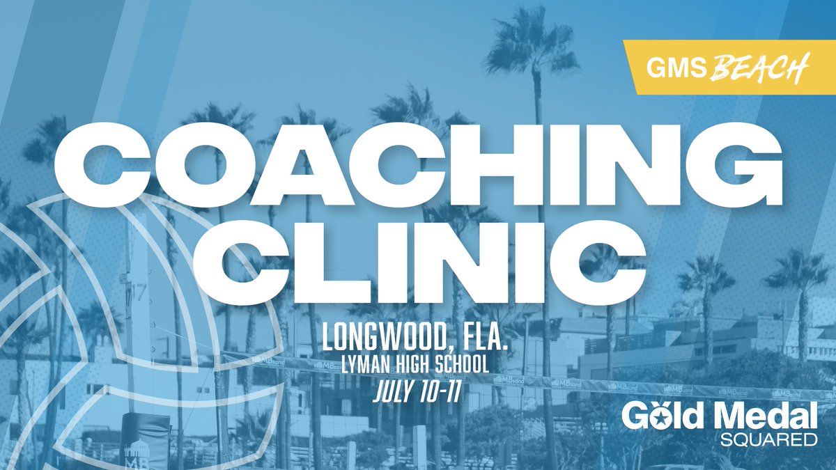 🗣 Calling all beach coaches!! 

#GMSBeach is hosing a coaching clinic in Longwood, Florida July 10-11! 

This clinic will feature on-court and classroom sessions. 

For more information and to register:
🔗 bit.ly/gmsbeachregist…