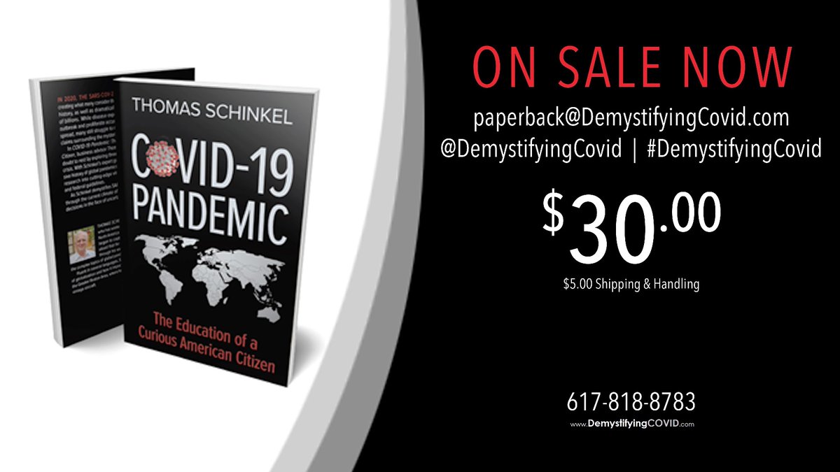 DemystifyingCoV's tweet photo. COVID-19 PANDEMIC The Education of a Curious American Citizen paperback is #OnSaleNow
Special announcements from top international business advisor &amp; author, Thomas Schinkel
Follow, Like, Share
You may also order the book on Facebook at https://t.co/dR7VK9aUX6
#DemystifyingCOVID https://t.co/JWiKtdaNZh