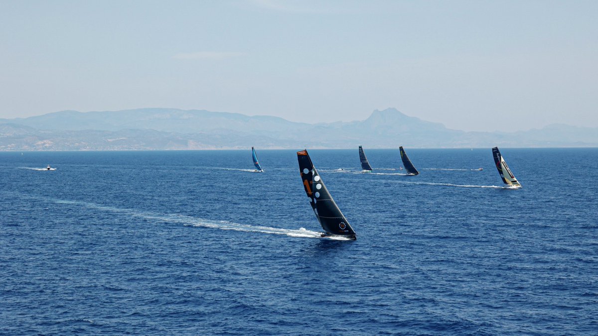 11thHourTeam's tweet photo. An epic race start from Alicante for #Leg3 of @theoceanrace Europe - 🙌 #11thhourteam were1️⃣ around the second mark before the #IMOCA fleet split on their way to #Genoa! https://t.co/xSoPnMPSG4