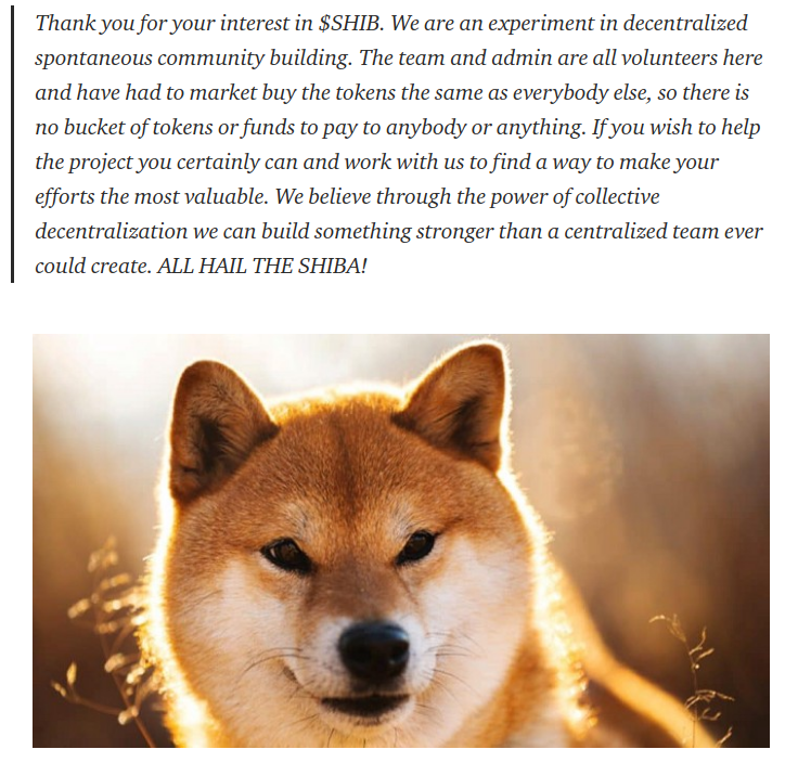 ShibInformer's tweet photo. Projects starting from the community will make $shib better. 

If you are working in one and influencers approach you with a price, you can use this response that we use all the time :) https://t.co/mIpg2GYWJQ