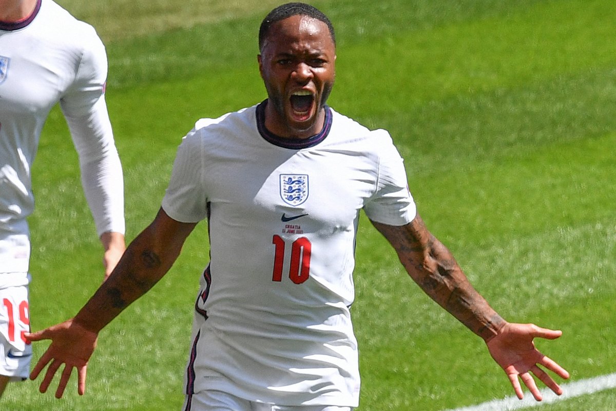 premierleague's tweet photo. 🏴󠁧󠁢󠁥󠁮󠁧󠁿 @sterling7's goal gives England a 1-0 victory against Croatia

#EURO2020 https://t.co/UAYnEr3GsB