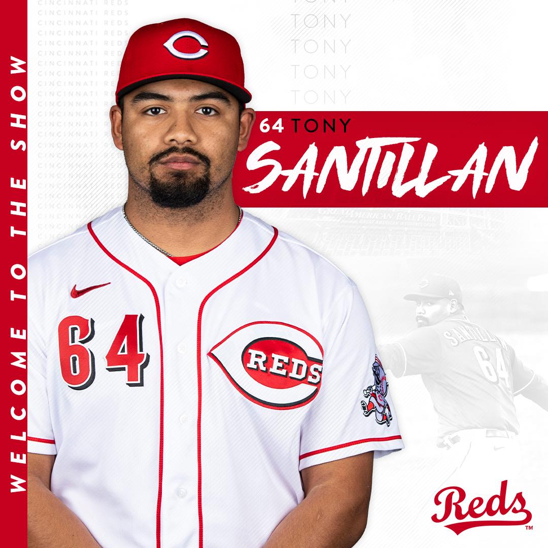 Cincinnati Reds (@reds) on Twitter photo RHP Tony Santillan will make his big league debut for the #Reds today at Great American Ball Park. After 6 starts with the <a href="/LouisvilleBats/">Louisville Bats</a>, he lead the Triple-A East in strikeouts with 45.
Welcome to The Show, Tony! ๐ RHP Tony Santillan will make his big league debut for the #Reds today at Great American Ball Park. After 6 starts with the <a href="/LouisvilleBats/">Louisville Bats</a>, he lead the Triple-A East in strikeouts with 45.
Welcome to The Show, Tony! ๐