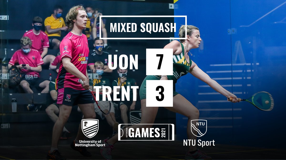 #NottsGames | All smiles on the all-glass court for  @NUSquash. The team recorded 7 victories  on their way to earning a medal at the Nottingham Games this afternoon.

👏 4 hours of fantastic squash from both teams.

#WeareUoN // 💚💛