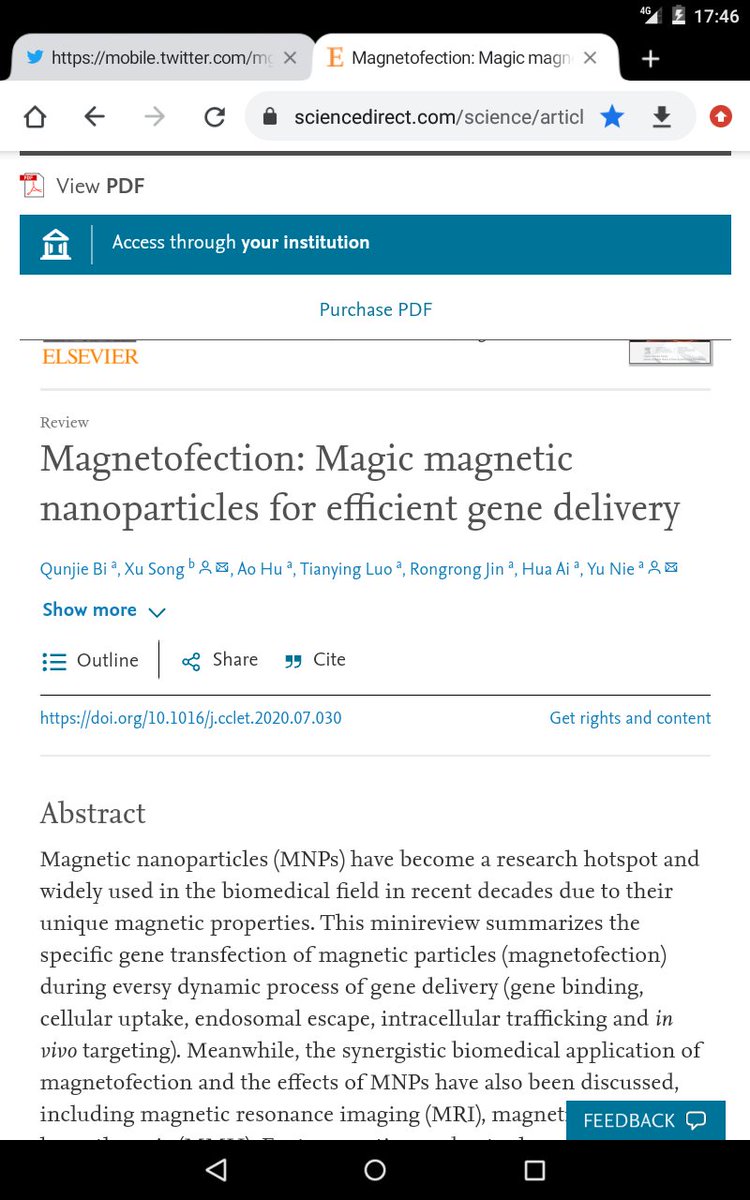 TsimprisP's tweet image. Correction: hear it out, oh plus a screenshot from the article in Elsevier. #vaccines, #magnetofection