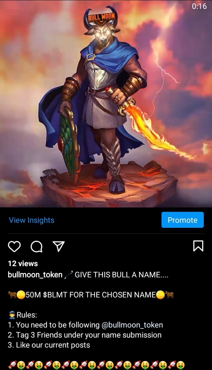 BullMoon_Token's tweet photo. DONT MISS THE CHANCE TO WIN SOME $BLMT
๐๐๐
HEAD OVER TO OUR INSTAGRAM PAGE๐:
https://t.co/fZZ4qIbUhs
SUGGEST A NAME FOR THE BULL
DROP IT IN THE COMMENT SECTION OF THE PICTURE
MAKE SURE YOU FOLLOW THE RULES!
#ITSABULLMOON #CRYPTOGIVEAWAY #INSTAGRAM #BULLS #CONTEST #BSC https://t.co/6l2jcGHKSj