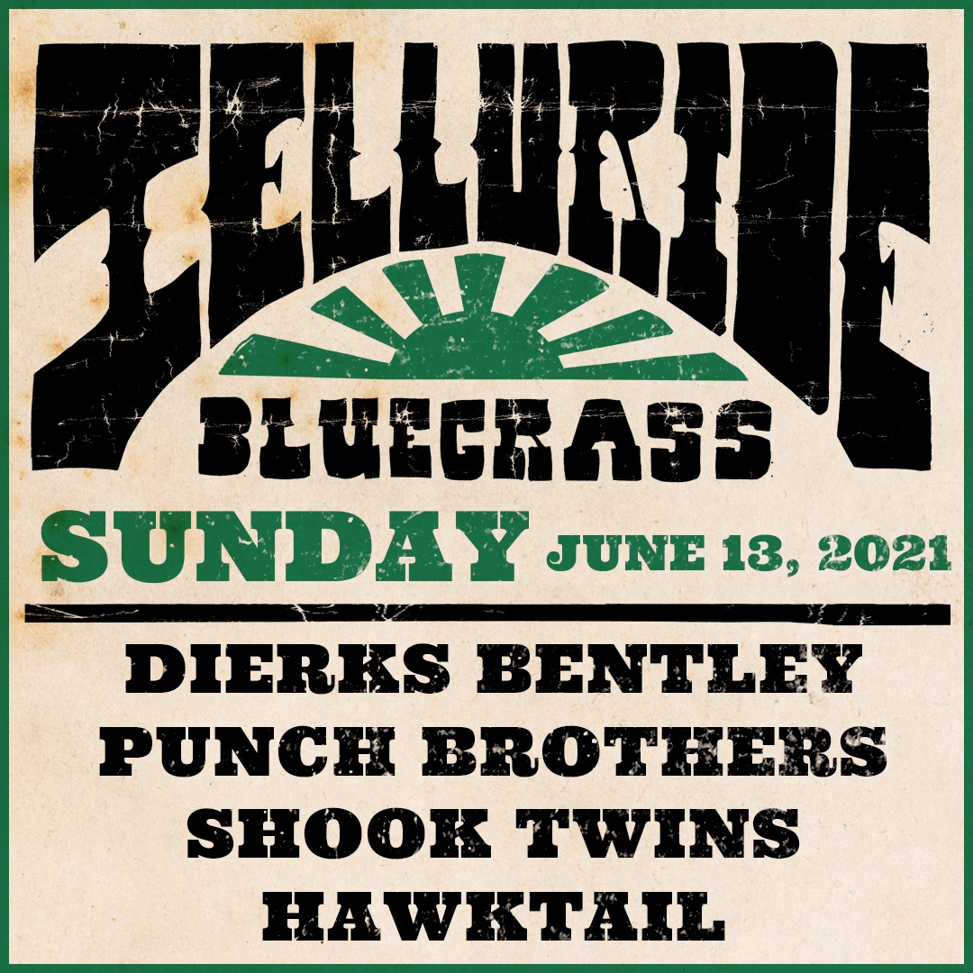 Can't believe it's already the end of Weekend #1 of #telluridebluegrass, presented by Planet Bluegrass. Tune in today for <a href="/hawktailband/">Hawktail</a>, <a href="/ShookTwins/">Shook Twins</a>, <a href="/punchbrothers/">Punch Brothers</a>, and <a href="/DierksBentley/">Dierks Bentley</a> streaming live on Mandolin from Colorado. 🎟️  + more info: bit.ly/34vqUHP