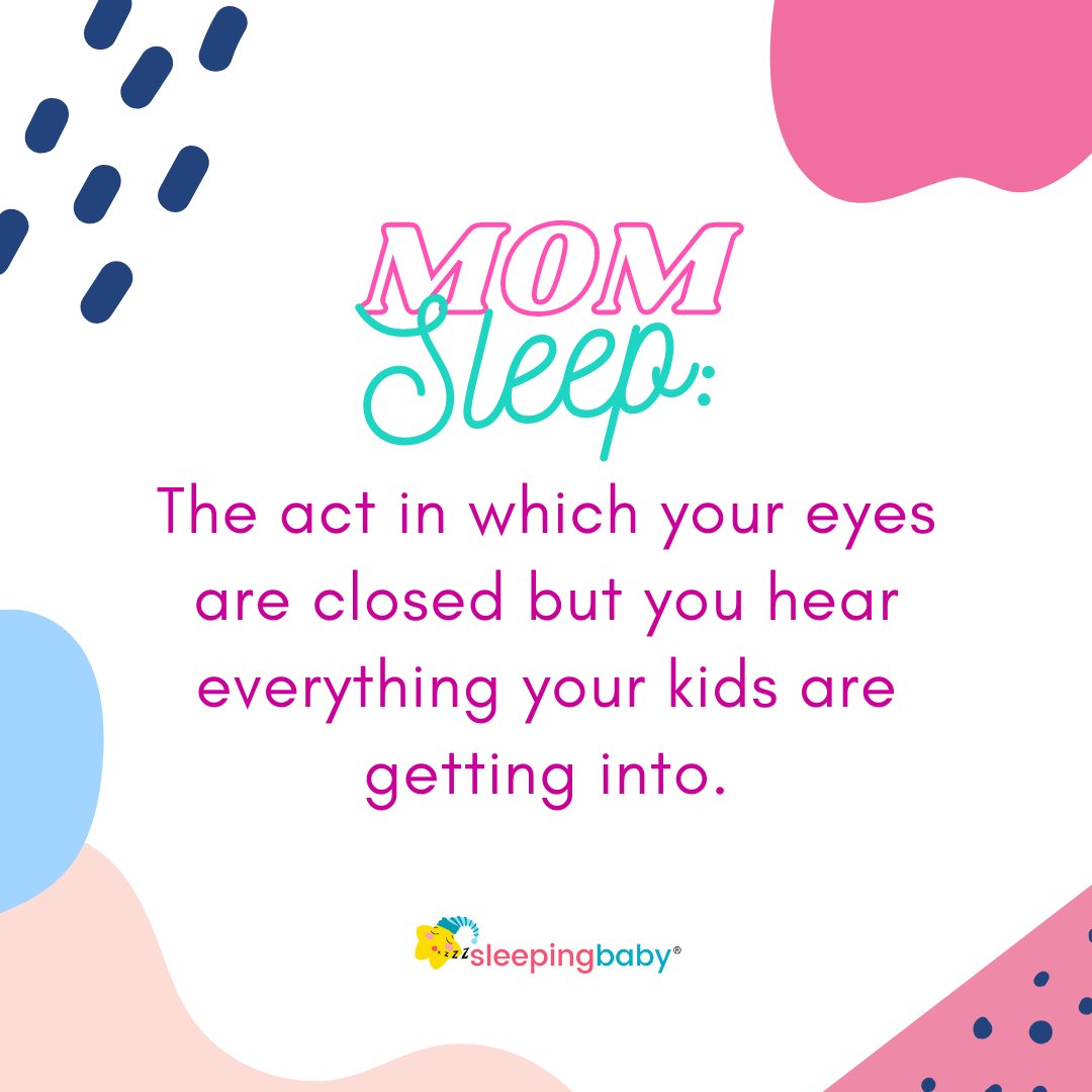SleepingBabyInc's tweet image. The question is, do you get up and make them stop or do you get those extra 3 minutes of sleep? Tag a fellow mom who can relate! #MomSleep #parentinghumor