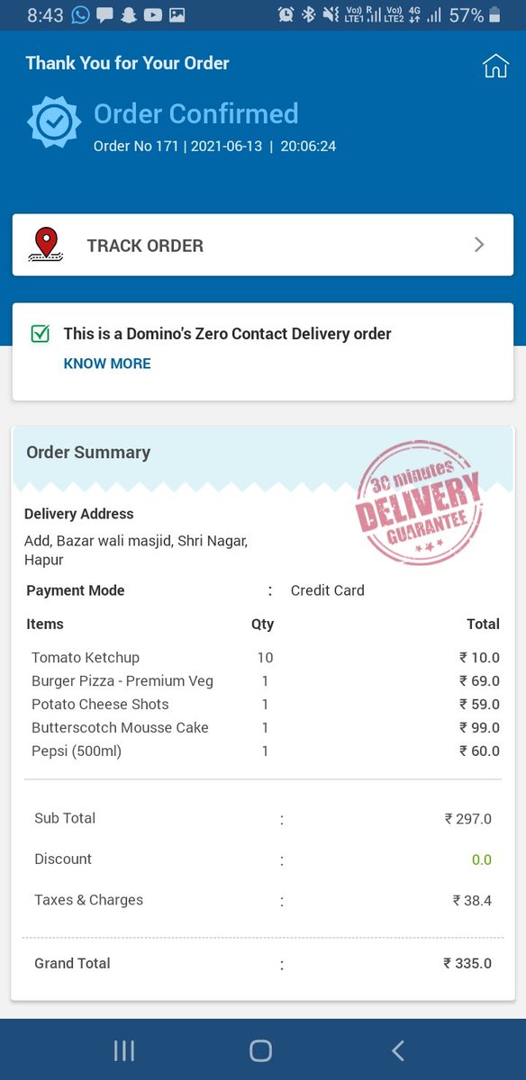 MohdUzaib's tweet photo. @dominos I ordered from your hapur store on 8:06 pm but still not delivered yet and you assured me 30 minutes guaranteed delivery but I don't what happen to you ...now in this case I want my money back ...
Here is my order details https://t.co/pscgm4a2yA