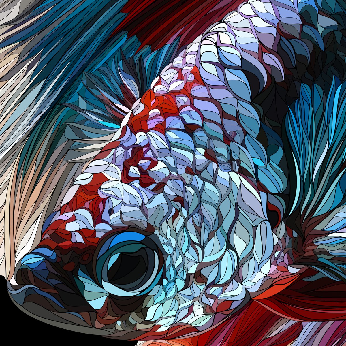 umapathy1972's tweet photo. Timepass 03 - Bettafish. Experiment 03.
#coreldraw #vectorart #bettafish #patterns #geometricart #digitalart #experimentalart #artistsoninstagram #ondriyauyirinangal #ஒன்றிய_உயிரினங்கள் #ஒன்றியஉயிரினங்கள் 
@meenkunji https://t.co/5kluyxDO74