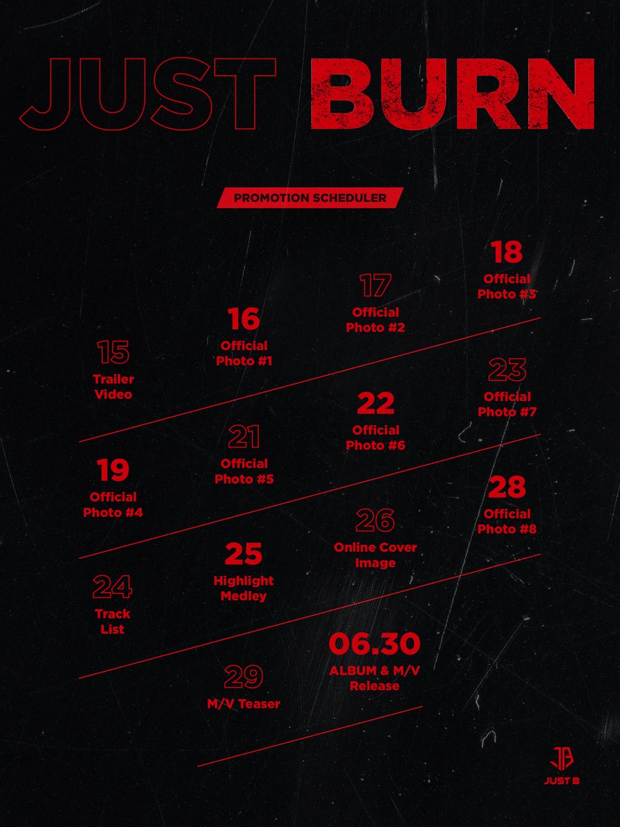 JUSTBLatino's tweet image. INFO┃210613

JUST B EL 1ER MINI ALBUM &amp;lt;JUST BURN&amp;gt; CALENDARIO PROMOCIONAL

🗓️ 30/06 6PM (KST)
03:00 AM: 🇨🇷 🇸🇻 🇬🇹 🇭🇳 🇳🇮
04:00 AM: 🇵🇪 🇨🇴 🇪🇨 🇲🇽 🇵🇦 
05:00 AM: 🇧🇴 🇨🇱 🇨🇺 🇩🇴 🇵🇾 🇻🇪 🇵🇷
06:00 AM: 🇦🇷 🇺🇾 🇧🇷
11:00 AM: 🇪🇸

#JUSTB #저스트비
#JUST_BURN
#20210630_6PM
© JUSTBLatino