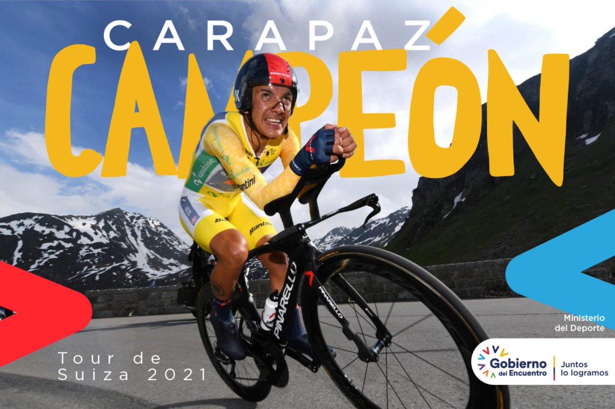 Tras ocho etapas y un acumulado de 24h44m01s, <a href="/RichardCarapazM/">Richard Carapaz M</a> es el campeón del #TourDeSuiza.  Ahora el tricolor apunta al Tour de Francia, que comienza 27 de junio. 🇪🇨🚴‍♂️

#JuntosLoLogramos