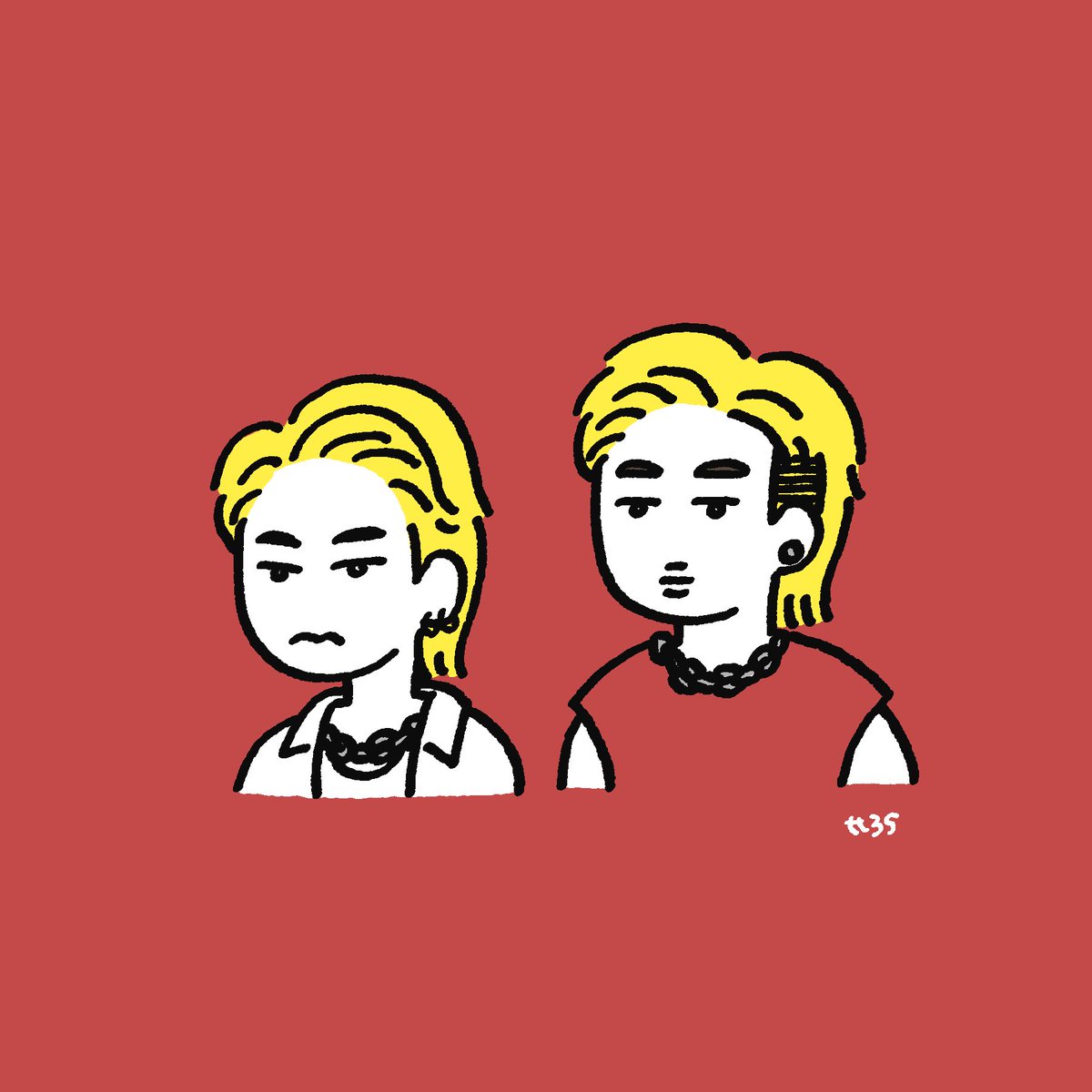 「I'm obsessed with blonde-mullet-line 」|tt 🚲 (slow)のイラスト