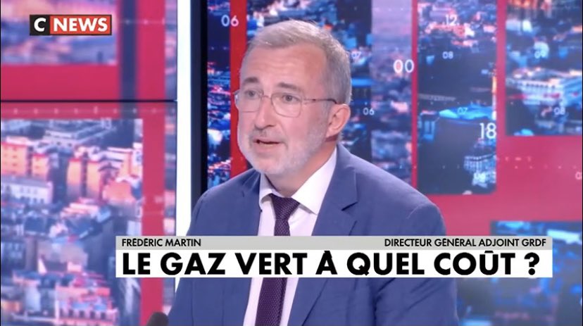 #FrédéricMartin, DGA #GRDF : “Le développement du #GazVert, stockable dans les infrastructures du reseau gaz, ne nécessitera pas de changement de #chaudières. Cette transition induira peu d’investissements complémentaires. 
<a href="/CNEWS/">CNEWS</a> #RE2020 #EnR #Energie #TransitionEnergétique