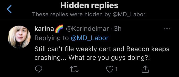 Karindelmar's tweet photo. @chocdrop300 @MD_Labor You know what's crazy? I made a similar comment and MDOL DELETED IT. Shady as hell. https://t.co/nEtX2ZHZr4