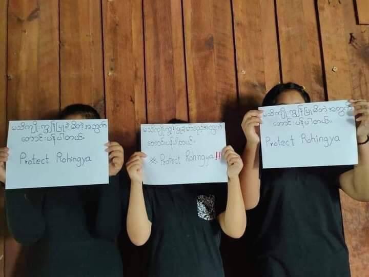 RoundSenpai's tweet photo. Youths from #HeHo city staged #Black4Rohingya campaign today and also they apologised for not speaking out before. 

#WhatsHappeningInMyanmar
#June13Coup https://t.co/QFfUa5VqGB
