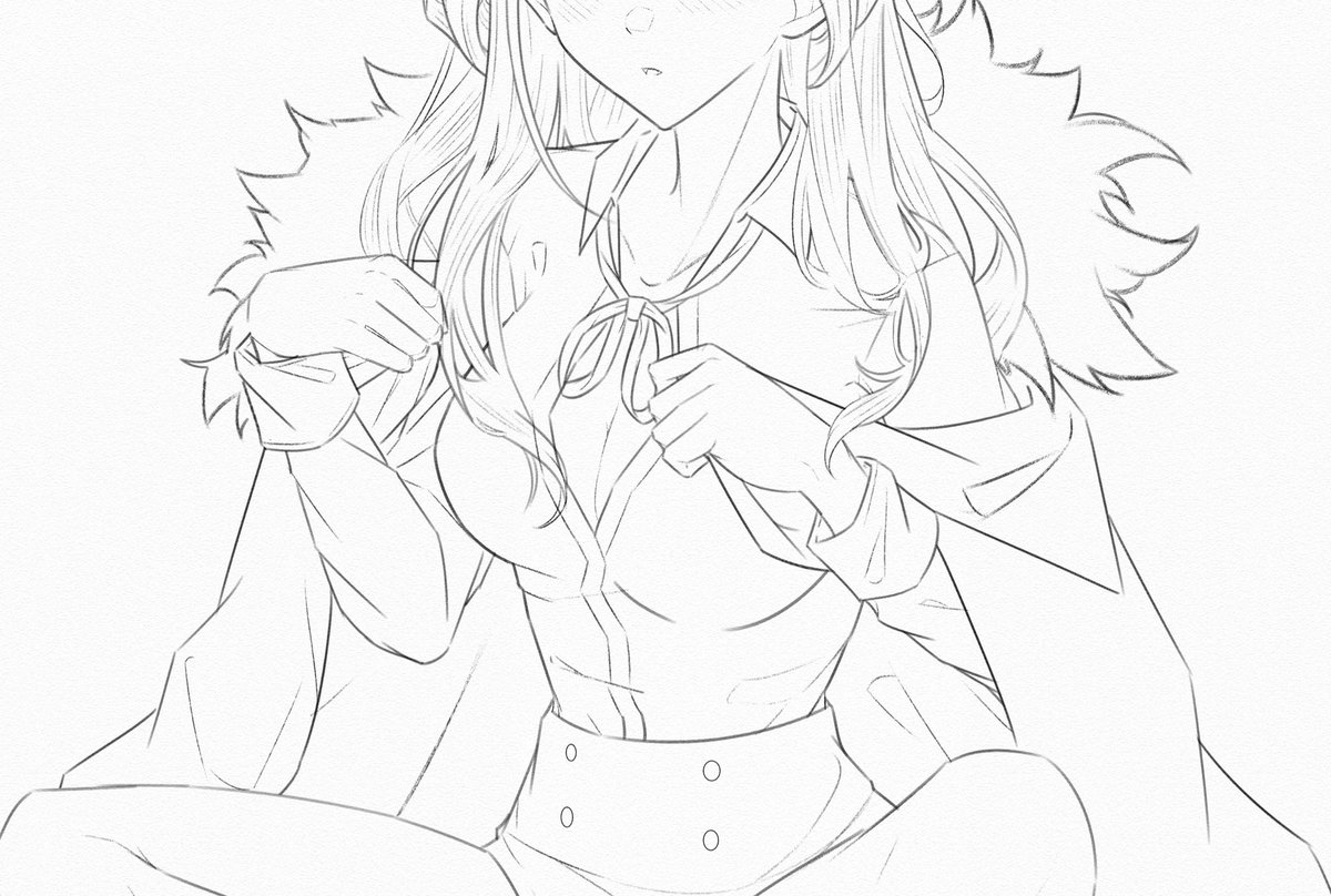 cries bc i started this at 11 am and actually managed to finish the entire lineart by 4:45 pm, but the contest deadline was at 5... ㅠㅡㅠ

anyway, aru from blue archive wip 💗 i'll color her & post it tomorrow 