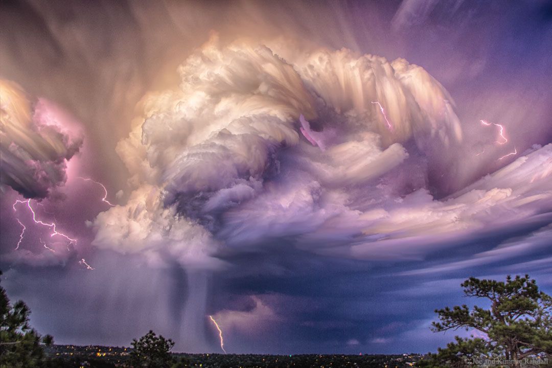 Pictured here, over 60 images were stacked by Joe Randall to capture the flow of lightning-producing storm clouds in July over Colorado Springs, Colorado [source, read more: buff.ly/3mX7yTO]