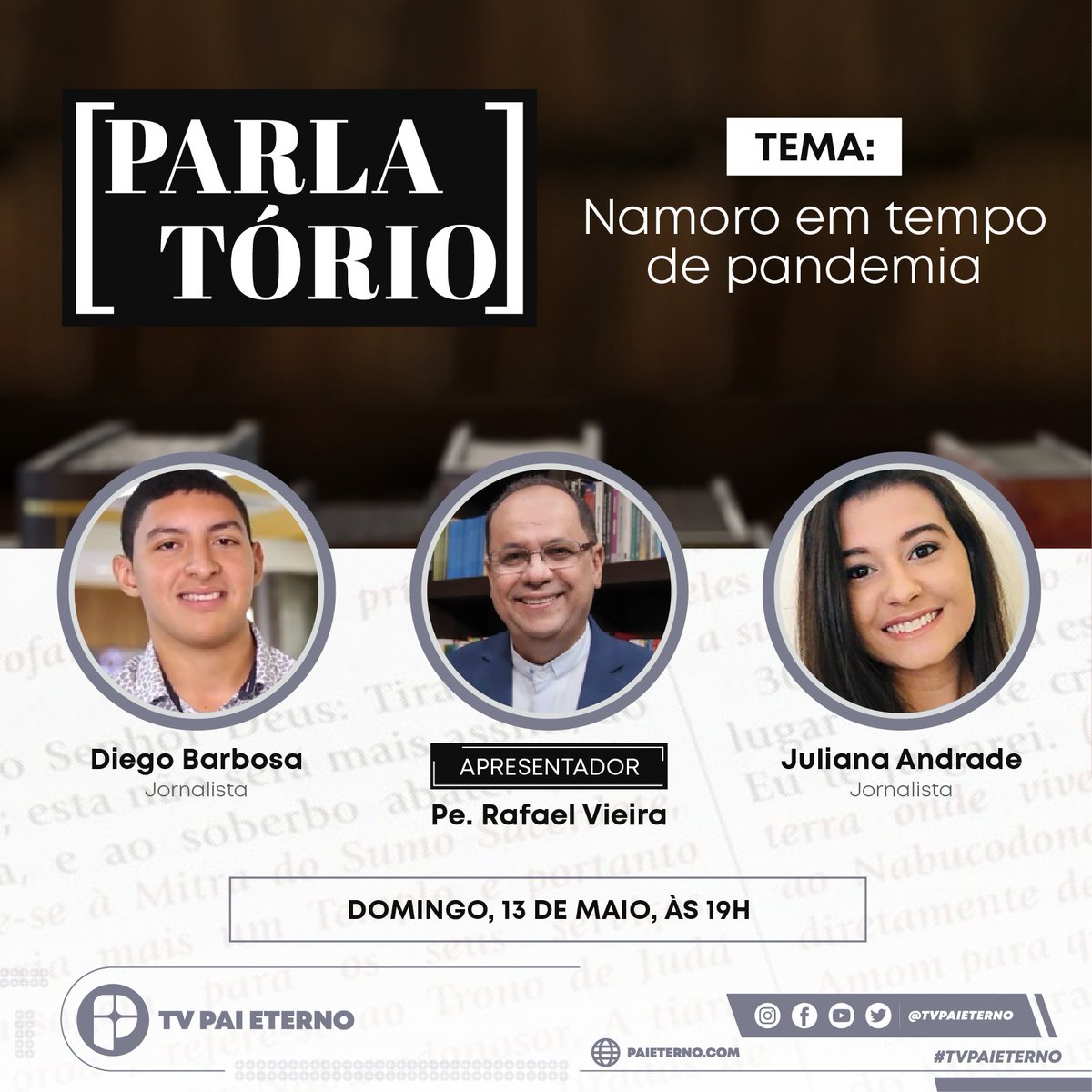 TVPaiEterno's tweet photo. A pandemia trouxe impacto nas relações. Como manter um namoro saudável com as restrições? Vamos refletir sobre isso às 19h, no programa Parlatório!
#Parlatório #NamoroSanto #Pandemia #TVPaiEterno https://t.co/C715W9s6iX