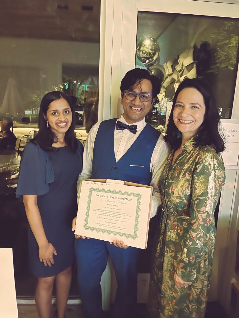 RSamudralwar's tweet photo. Chosen by @UthoustonR, @UTHNeuro faculty, and @McGovernMed students, congrats to Dr. Thy Nguyen for the faculty teaching award, @adityagarg42 for the Yatsu Teaching Award 2021 + tying @suhasbajgur for the senior resident teaching award! No shortage of excellent 🧠 educators here! https://t.co/CYY2aSTfk1