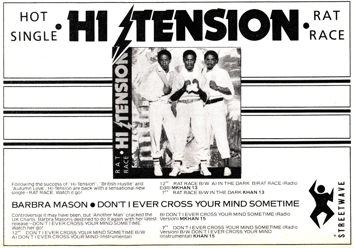 Hi-Tension's 'Rat Race' as advertised in Record Mirror magazine June 9, 1984. #NowPlaying on phonic.fm #RMMoves