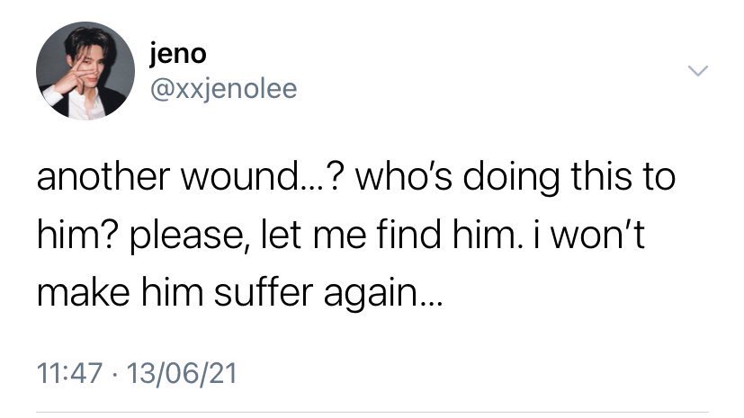 yukinnomin's tweet image. nomin au // love bruises

where you get physically injured every time your soulmate is feeling intense emotional pain, jeno keeps getting bruises bc of his soulmate. he ends up approaching head nurse na jaemin, who treats his injuries, without knowing he is the one causing them