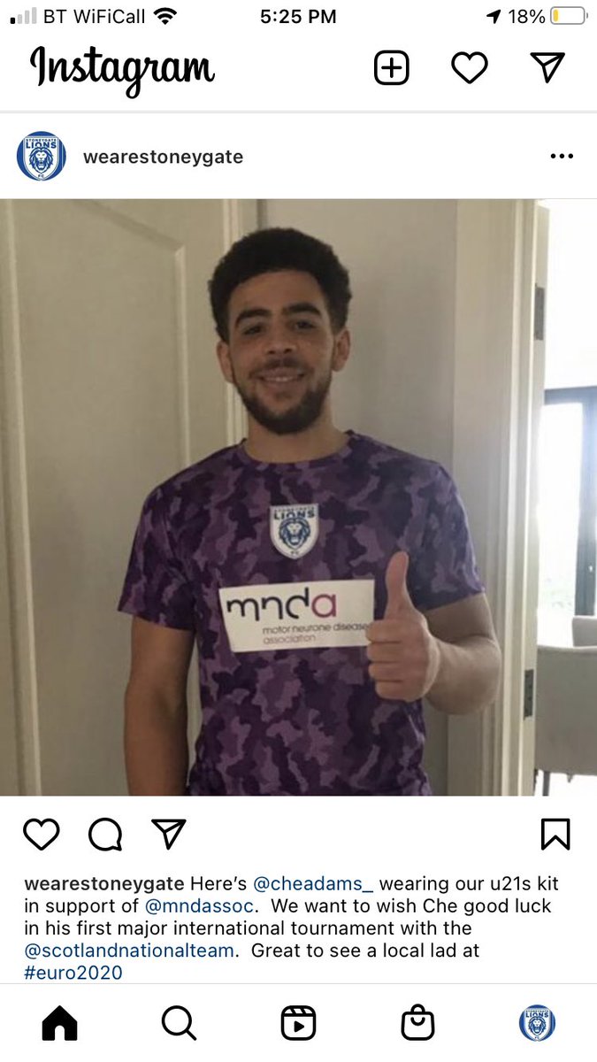 Stoneygate Lions FC (@wearestoneygate) on Twitter photo Here’s <a href="/CheAdams_/">Ché Adams</a> wearing our u21s kit in support of <a href="/mndassoc/">MND Association</a> . We want to wish Che good luck in his first major international tournament with the <a href="/ScotlandNT/">Scotland National Team</a>. Great to see a local lad at #euro2020 Here’s <a href="/CheAdams_/">Ché Adams</a> wearing our u21s kit in support of <a href="/mndassoc/">MND Association</a> . We want to wish Che good luck in his first major international tournament with the <a href="/ScotlandNT/">Scotland National Team</a>. Great to see a local lad at #euro2020
