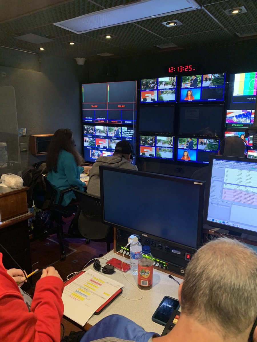 IT ALL HAPPENS HERE! The magic of live television…from this small truck we can go LIVE from anywhere. From our tiny screens to your big screens, this is the room where it all takes place. #theroomwhereithappened #PRparade #nationalpuertoricandayparade #puertorico🇵🇷 @abc7ny