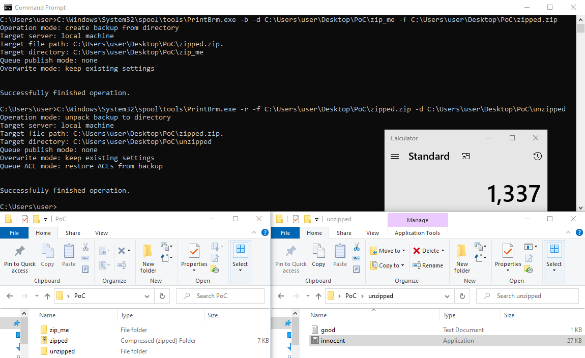 ElliotKillick's tweet photo. I found a new #lolbin for zipping and unzipping arbitrary files with UNC path support using #PrintBrm.exe available in Windows Vista/2008 and higher. First lolbin capable of creating and extracting ZIP files to my knowledge! #lolbas #infosec #cybersecurity #redteam https://t.co/QsRAnadal0