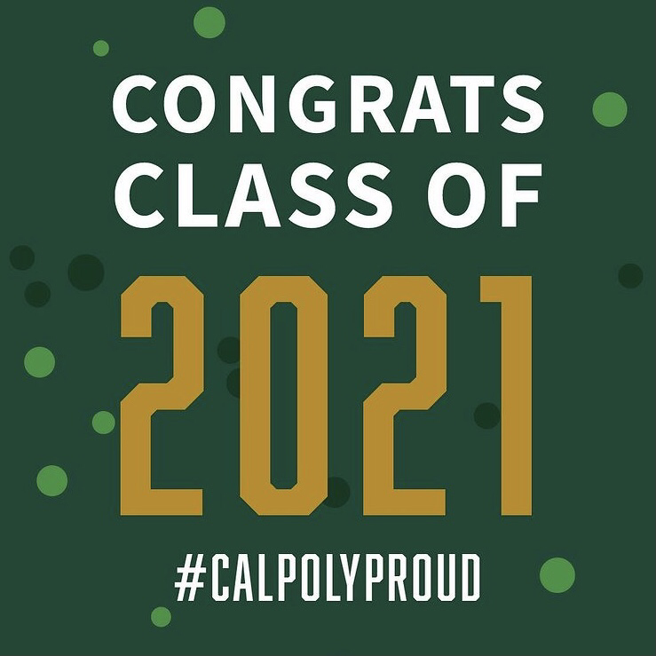CalPolyCLA's tweet photo. Congratulations to the graduating class of 2021! We are so proud of you, Mustangs! #CalPolyProud #CalPolyCLA https://t.co/YrpC8NDBjI