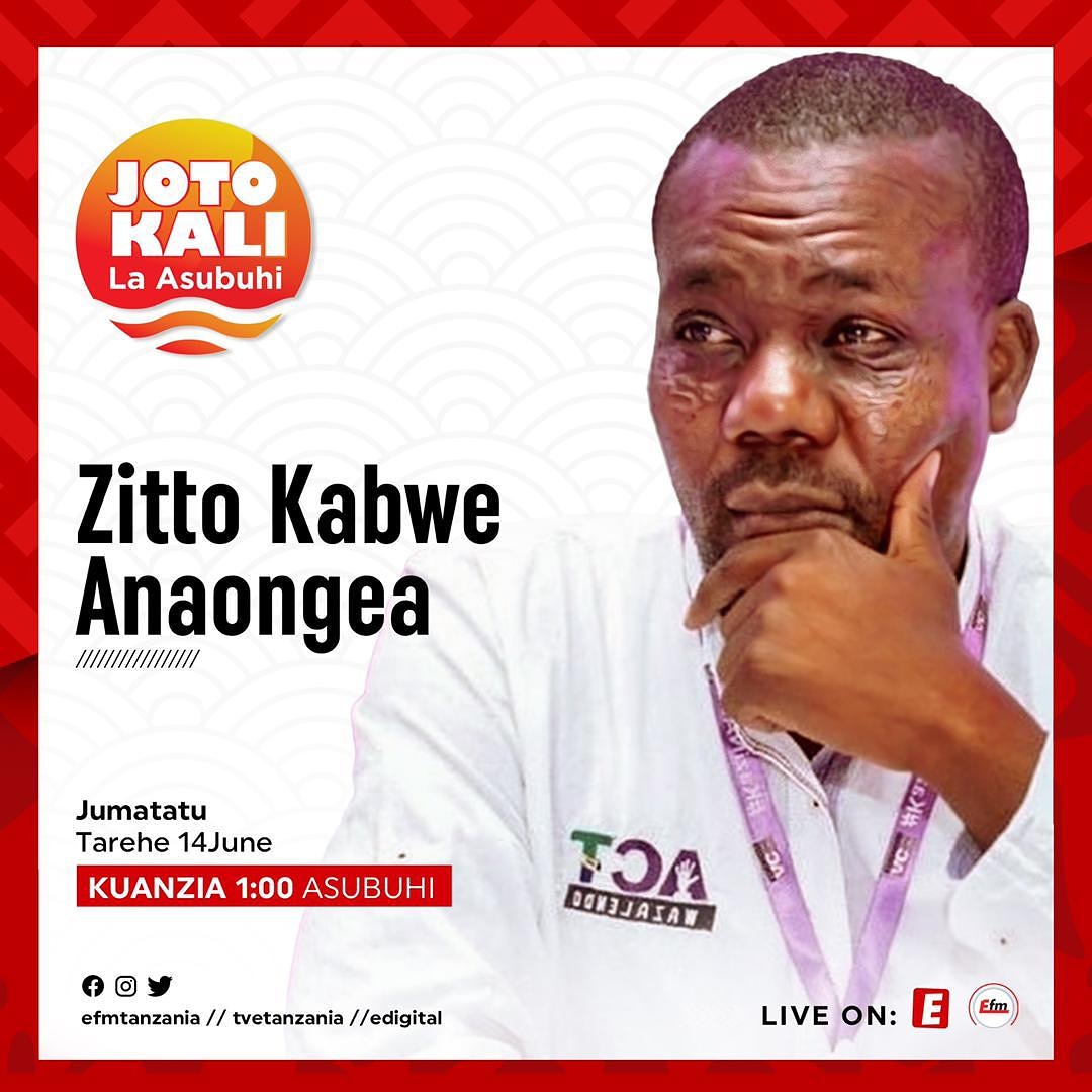 monalisandala's tweet photo. Jumatatu June 14, 2021 kiongozi wa Chama Changu @ACTwazalendo,  @zittokabwe atakuwa kwenye kipindi cha #JotoKaliAsubuhi live kupitia @efmtanzania na @tvetanzania. 

atakuwa na #GeraldHando kuifungua wiki ya Mjadala wa Bajeti ya kwanza ya Serikali ya Awamu ya Sita Bungeni. https://t.co/39ioU5kMCw