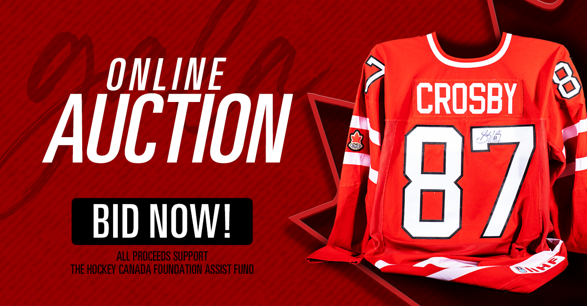 Online auction of game-worn Canadian Olympic hockey jerseys to benefit  grassroots sport across the country